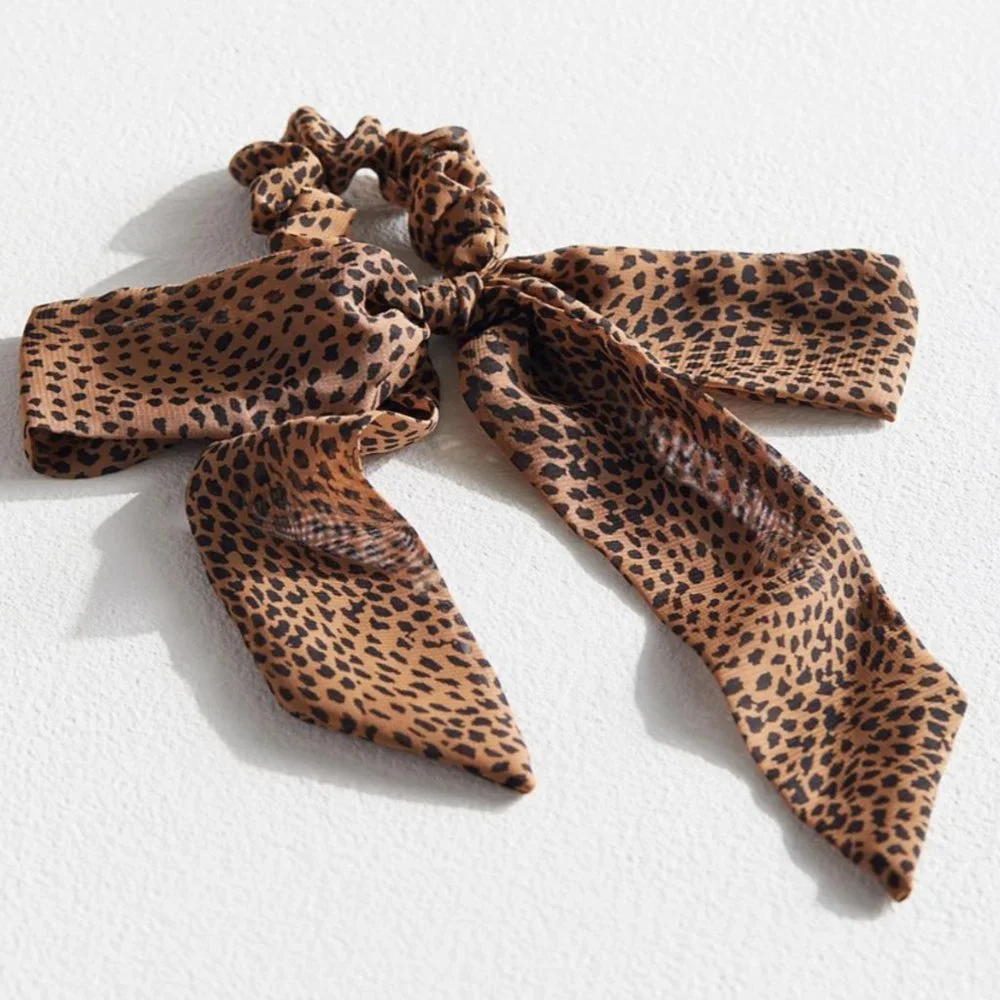 ⭐️❤️ FREE Darling Cheetah Peasant Boho Cat Draped Chic Art Bow Scrunchie Hairtie